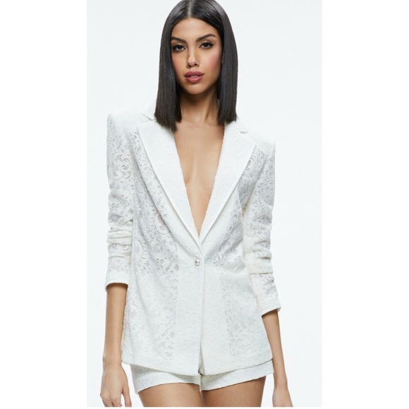 Alice + Olivia Jackets & Blazers - Alice and Olivia JUDITH SHEER LACE SHAWL COLLAR BLAZER size 8